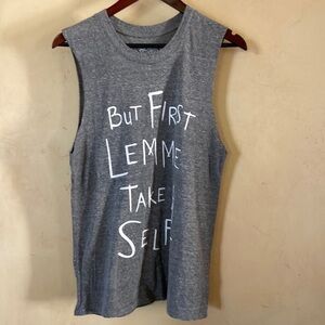 Multiple Sizes Local Celebrity Heather Gray Message Muscle Tank So Soft!